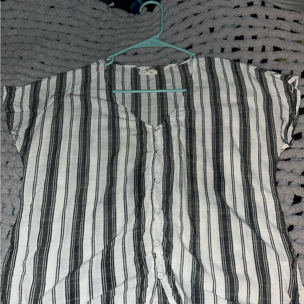 Maurices Black and White Striped Top